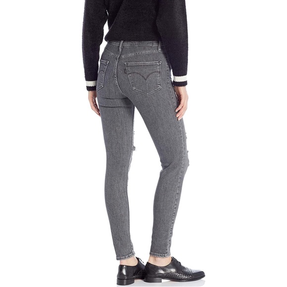 Levi’s 721 Distressed High Rise Gray Jeans - Picture 8 of 8